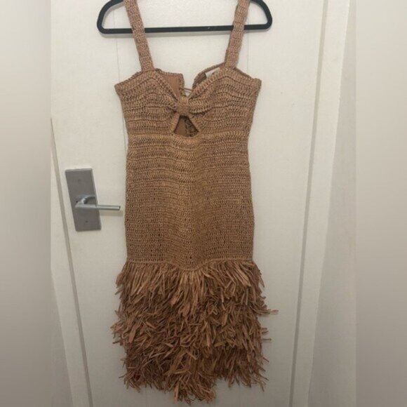FARM Rio Textured Tan Midi Dress - Picture 3 of 7